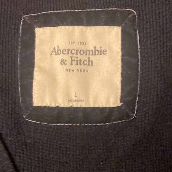 Abercrombie & Fitch LARGE Women’s Collegiate Navy Cardigan V Neck - Picture 3 of 7